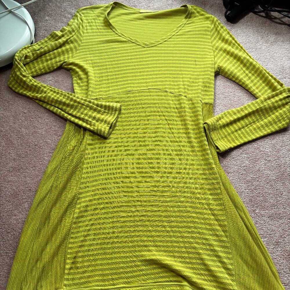 Cut Loose Green Striped Long Sleeve Dress – Size Medium